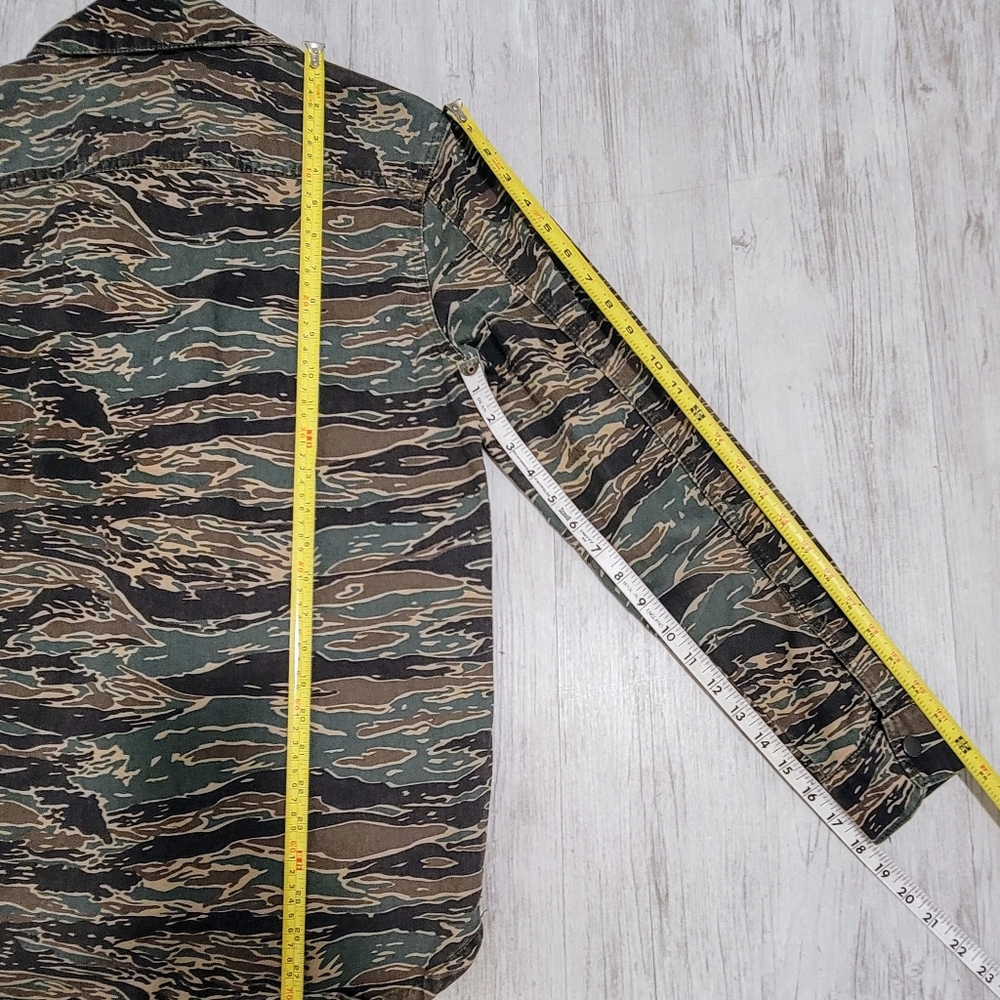 ZARA MAN Camo Denim Full Zip or Button Up Shirt Jacket Long Sleeve Men's S - Picture 12 of 15